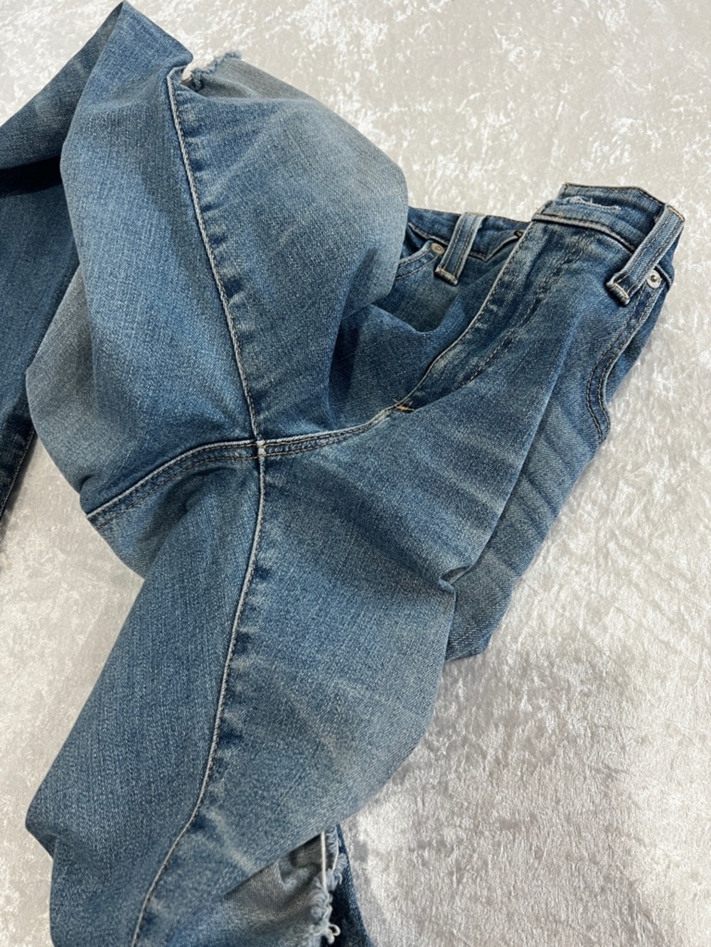 AG Adriano Goldschmied Farrah Skinny Ankle Denim Jeans Size 26R Distressed Raw - Picture 9 of 15